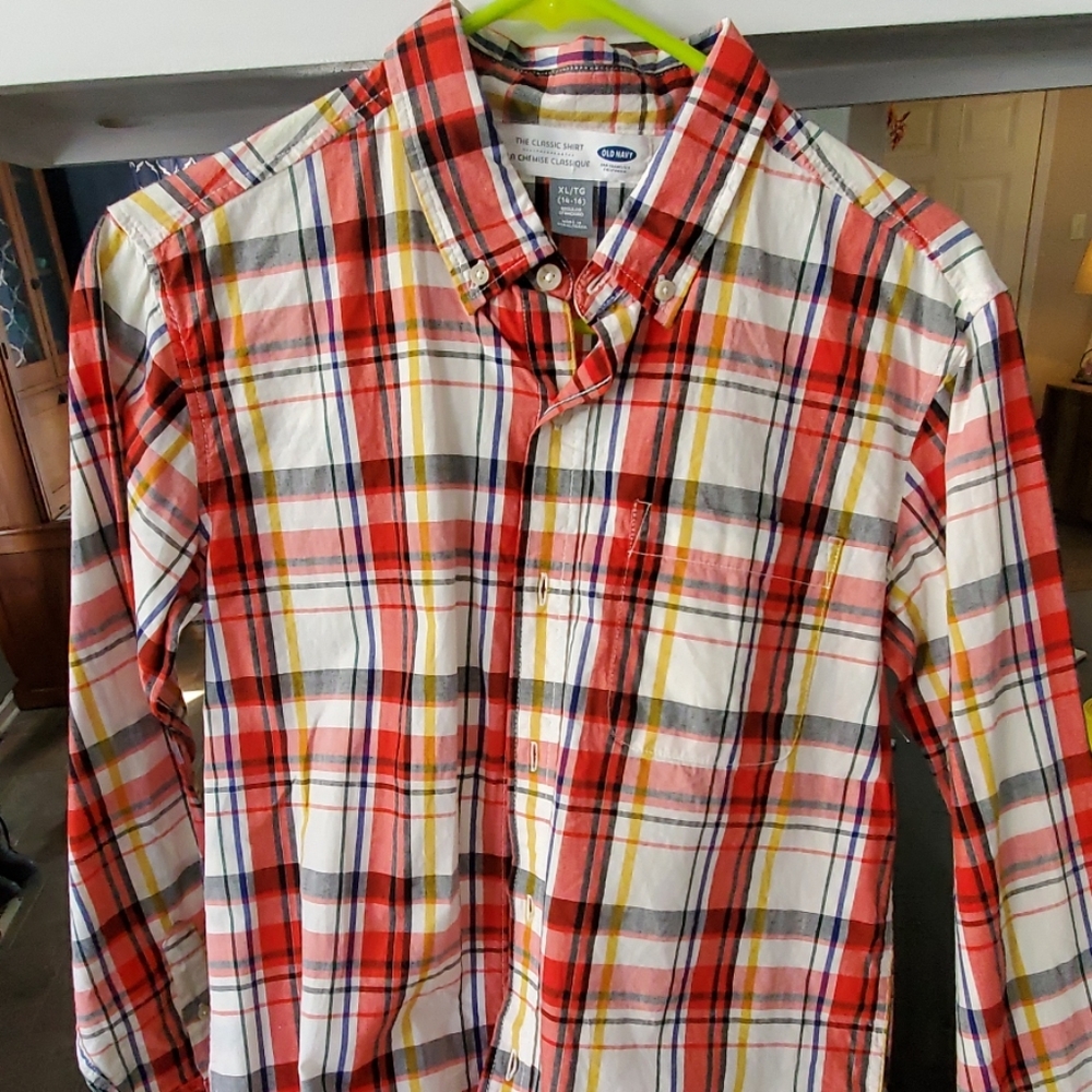 Youth Old Navy plaid button up